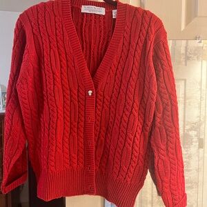 Karen Scott Women's Vibrant Red Cardigan